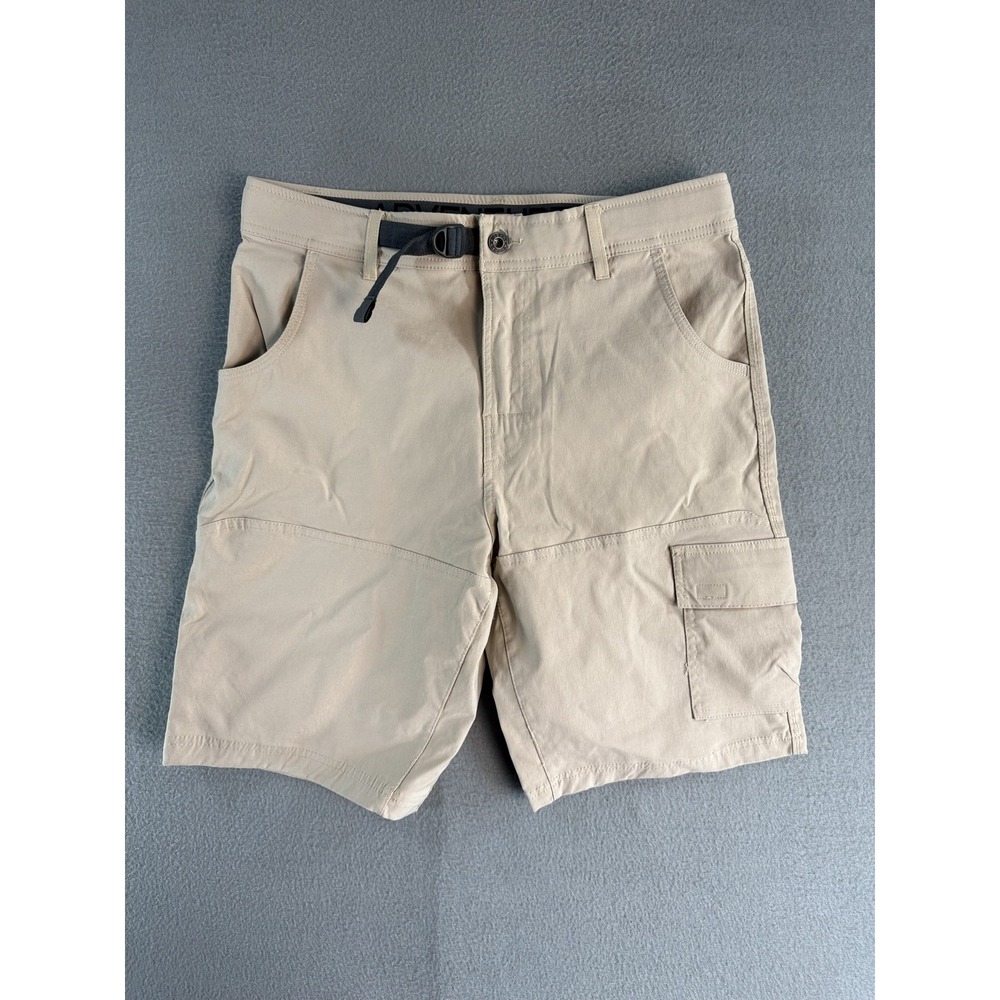 Gerry Cargo Shorts Mens 32 Beige Microfiber 9 Inseam Adjustable Belt Outdoor
